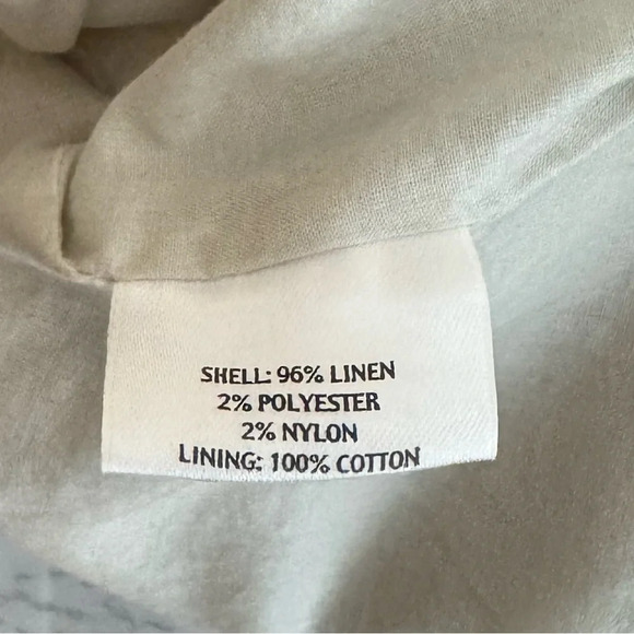 Eileen Fisher | Natural Twinkle Woven Linen Jacket Round Neck 3/4 Sleeve - Picture 7 of 10